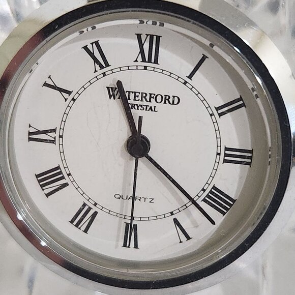 Waterford Crystal Desk Clock Roman Numerals Octagonal Shape Quartz Elegant Desig - Picture 3 of 3